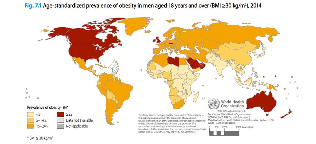 Epidemiology; the where of obesity It is now a global