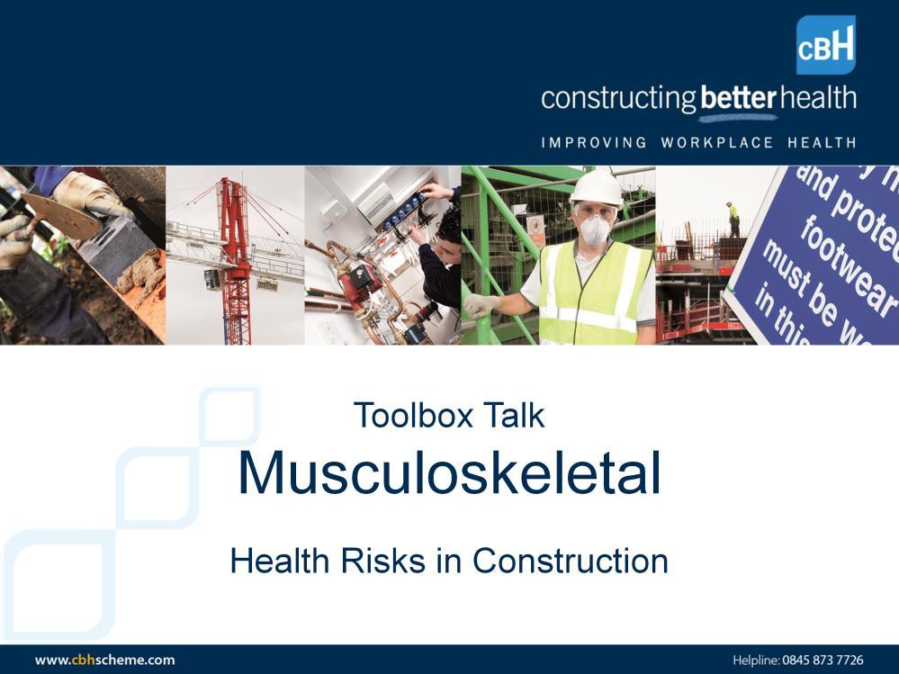 Most construction workers have to undertake some lifting and moving, this toolbox talk is