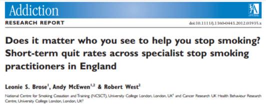 Implications for treatment Why specialist practitioners achieve better success rates Survey data were used to identify factors mediating the differences in success rates Greater use