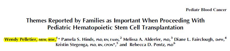 More than twice as many parents of children with non-malignancies compared to parents of those with malignancies reported moving forward with HSCT because they desired a more normal and better