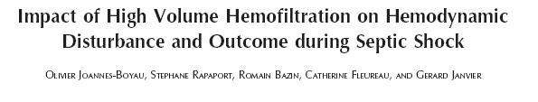 With HVHF we can see : Increase of Hemodynamics parameters Important decrease of