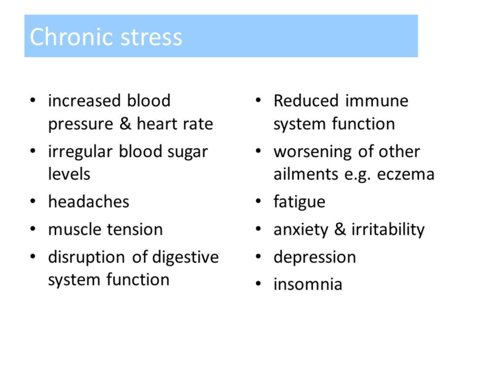 Is stress the cause of some of these symptoms or a