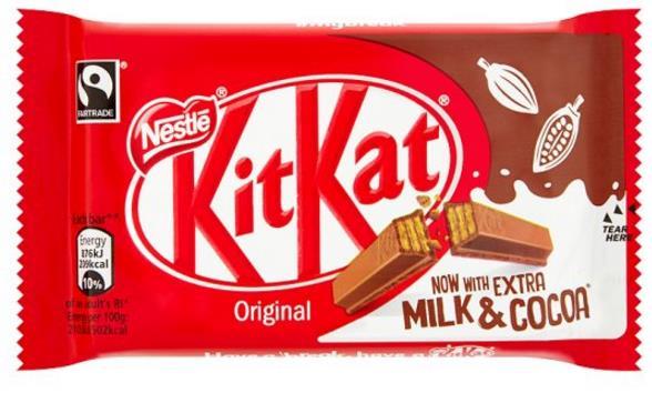 Finger KitKat 2 Finger KitKat 4 Finger KitKat 4 Finger KitKat Chunky KitKat Chunky Milky Bar Small Bar 12g Milky Bar Small Bar Extra Milk & Cocoa Extra Milk