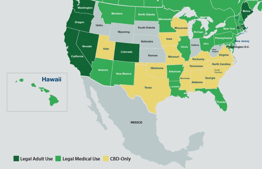 STATUS OF CANNABIS IN THE UNITED STATES Source: Arcview Market