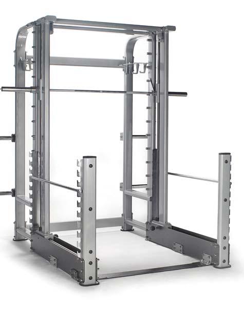 2") Product Weight : 87kg (192lb) Upper body fix pad for stability Handles providing much improved exercise position Seated type machine for ease 2 Plate storage bars LS-510 3D Smith Machine