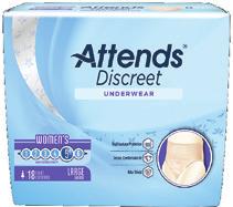 Discreet Underwear DermaDry DUAL LEAKAGE PROTECTION SECURE, COMFORTABLE FIT ODOR SHIELD ATTENDS DISCREET WOMEN S UNDERWEAR ATTENDS DISCREET MEN S UNDERWEAR ATTENDS DISCREET DAY/NIGHT EXTENDED WEAR