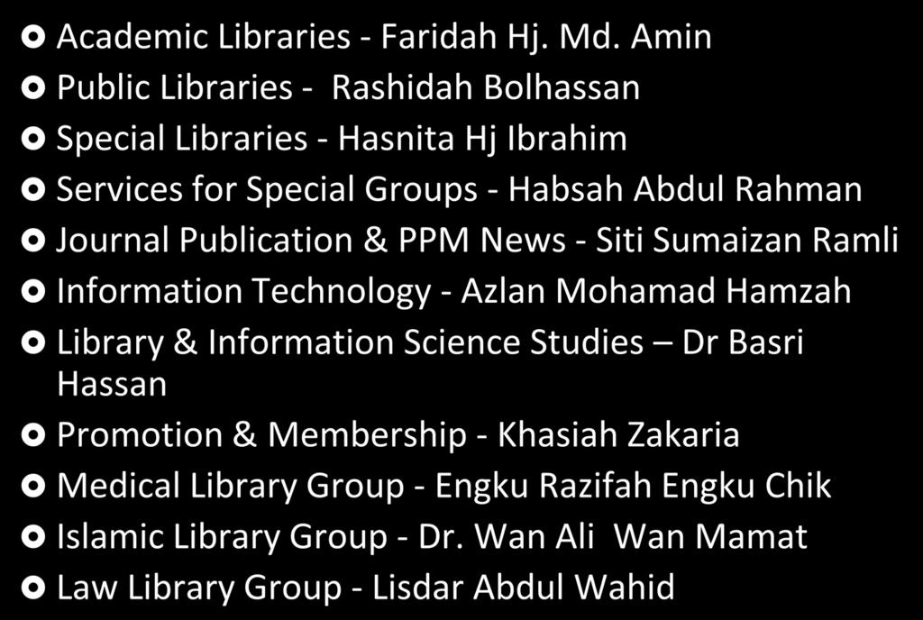 Standing Committees Academic Libraries - Faridah Hj. Md.