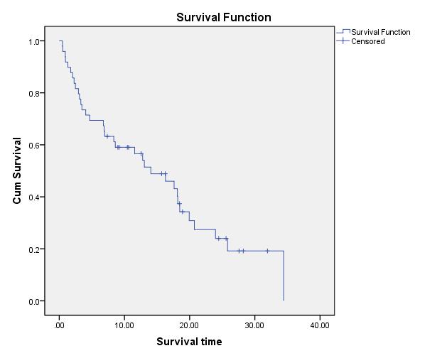 Survival Graph was shown the