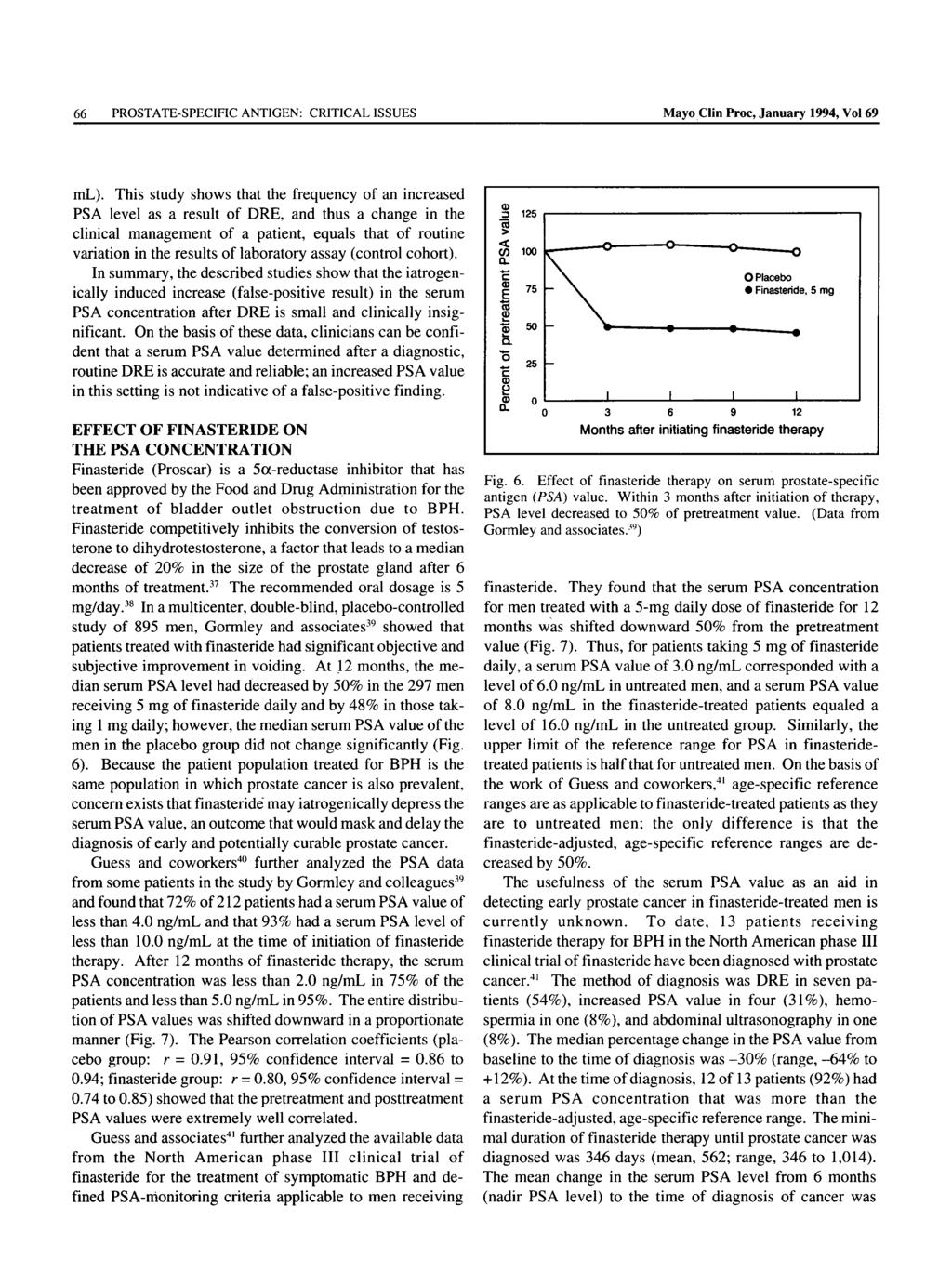 66 PROSTATE-SPECIFIC ANTIGEN: CRITICAL ISSUES Mayo Clin Proc, January 1994, Vol 69 ml).