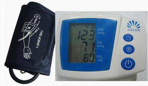 Monitoring Equipment Blood Pressure Monitor Upper Arm Type: Order # Description BP500 LCD Size: 40mm x 60mm Blood pressure classification (WHO) indicator; HAD technology (Heart