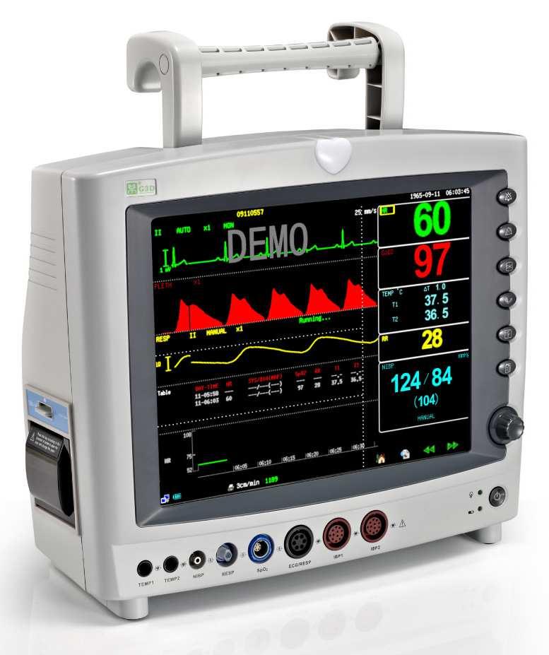 GMI Medical G3D Patient Monitor: G3D Patient Monitor EV0402 Patient Range: Adult, Paediatric and Neonatal Included Parameters: ECG, SpO2, Heart Rate, NIBP, Respiration, and Temperature ST-Segment.
