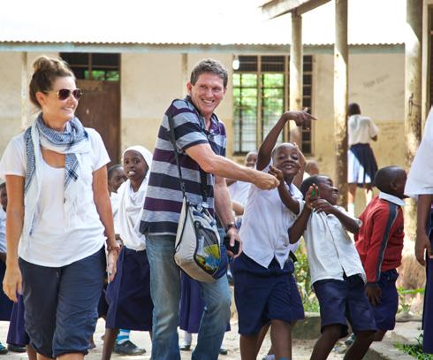 Greg & Kathy Visit Tanzania For many years Greg and Kathy Walsh with their children Jason, Max and Caris, have been funding projects like the construction of classrooms and water wells, renovations