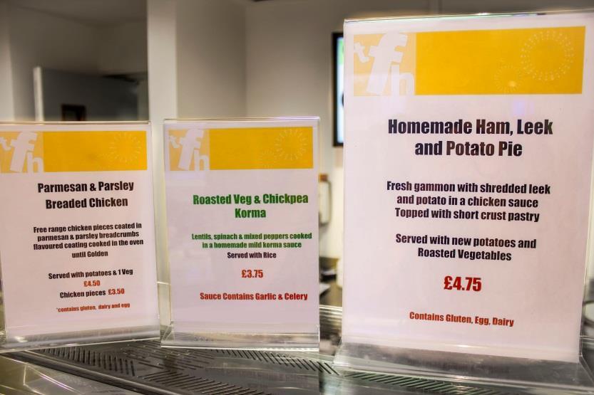 Background Menu cards were used to give an overview of price, a dish s ingredients as well as some of the most common allergens These proved successful and helped customers avoid common allergens