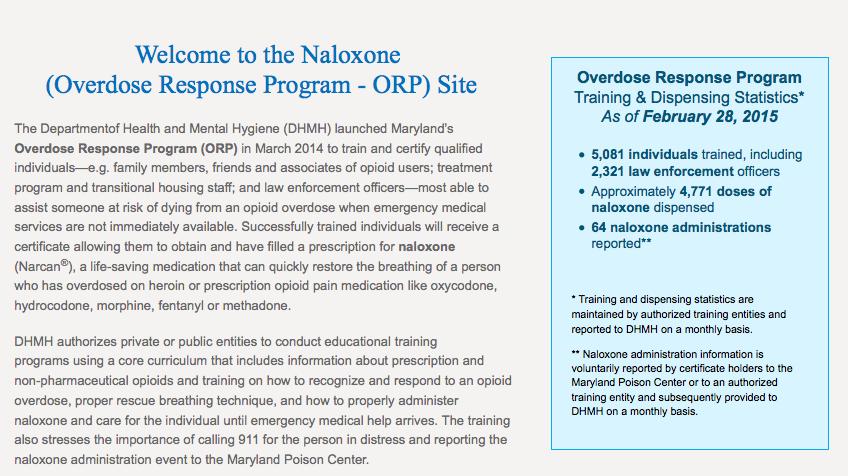 The Maryland Government is Supporting Naloxone