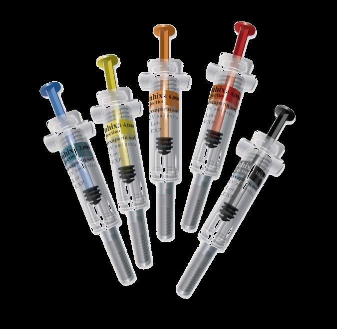Your Safety is our priority 1) Each strength has a different colour Syringe and plunger to support strength differentiation 2) Each syringe incorporates an Active safety device to reduce the
