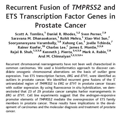 TMPRSS2-ETS Gene Fusion Fusion of TMPRSS2 and ETS Transcription Factor
