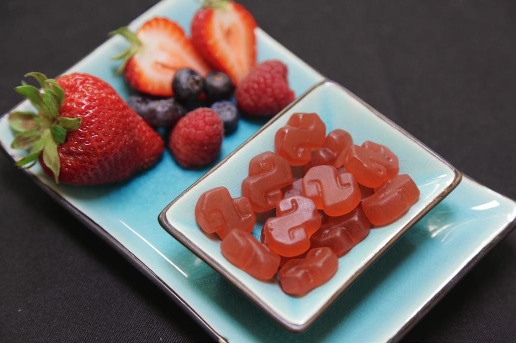 Sour sanding sugar (malic & citric) Reduced-Sugar Triple Berry Gummies Collagen peptides and gelatin prove to be the perfect pair with these naturally flavored gummies, providing 2.