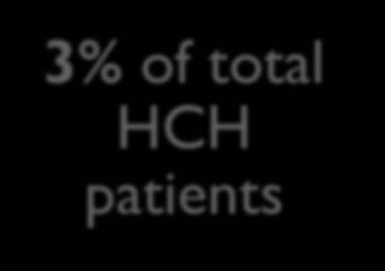 Utilization of HCH Services 3% of total HCH patients 22,486 veterans