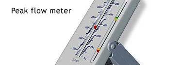 Peak Flow A peak flow meter is a simple device that measures the