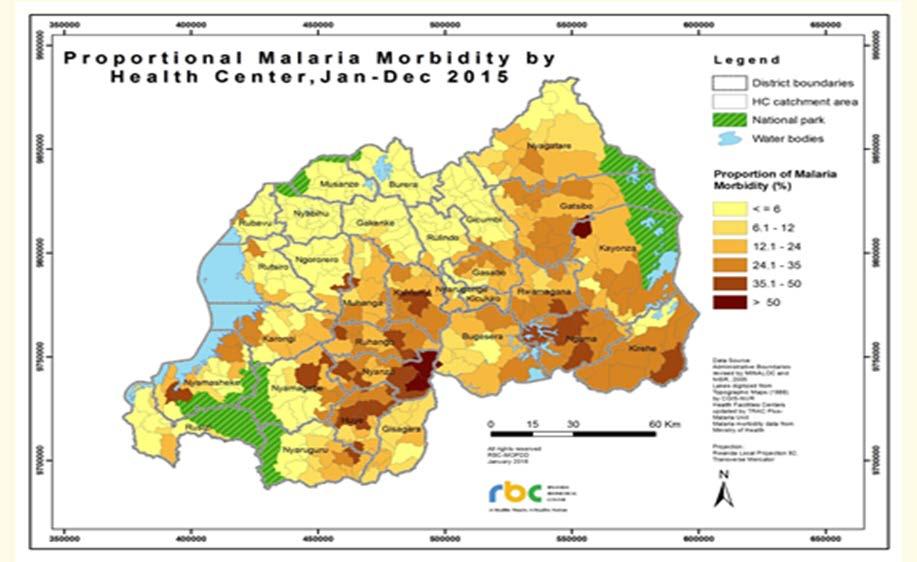 based test positivity rates instead of household-level parasite prevalence to stratify malaria burden by district and to monitor the impact of interventions. Figure 8.