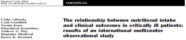 on multiple randomized trials and large scale observational studies) recommend: Optimizing the dose of EN NOT use intentional underfeeding in those first 5 ICU days (all patients).