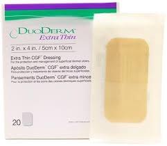 Duoderm Hydrocolloid dressing Type of dressing Suitable for For use on non-lightly exudating wounds Can be used as a skin protector Benefits Provides bacterial