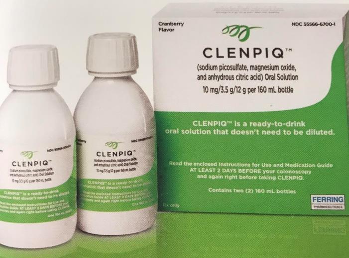 Yur Shpping List Items t purchase frm yur pharmacy: CLENPIQ kit (cntains tw dses) - prescriptin required (DO NOT REFRIGERATE) Examples f clear liquids yu may purchase frm any stre: Water ICE pps