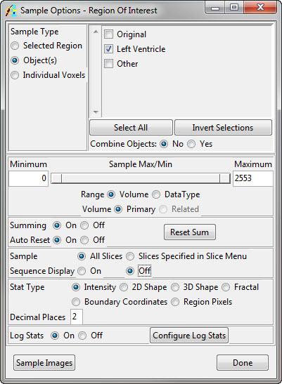 12 Open the Sample Options window (Generate > Sample Options).