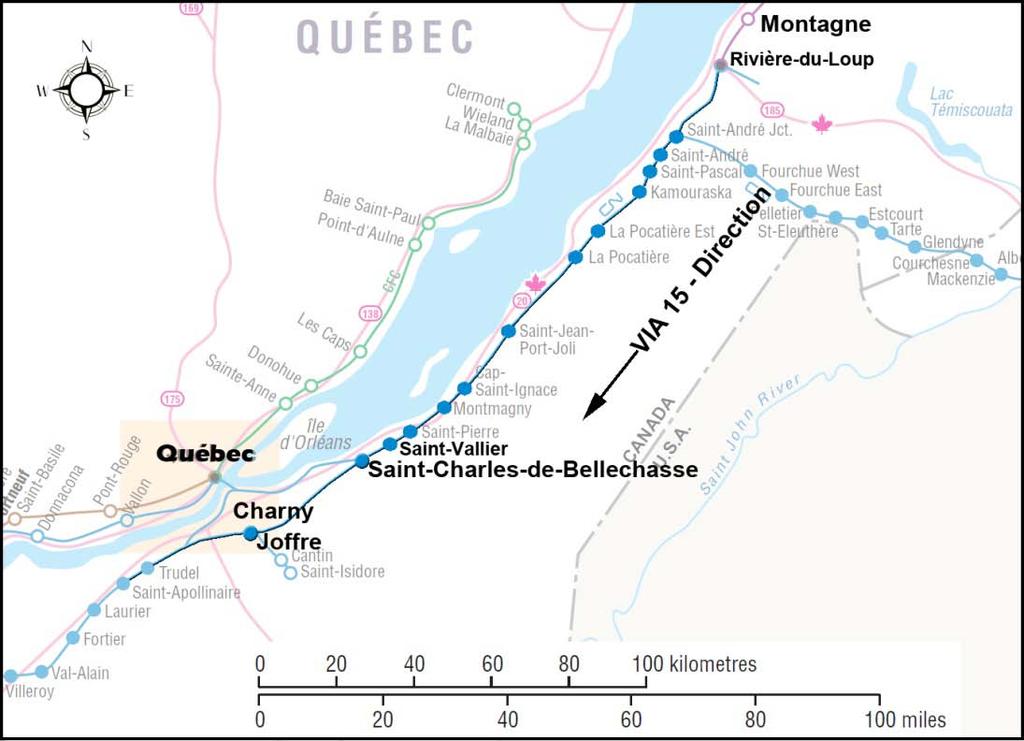 - 2 - The locomotive crew was based in Charny, Quebec. They had come on duty at approximately 2000 on 24 February 2010 and had worked eastward on VIA train No.