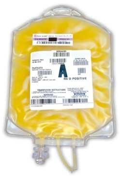 Platelets Straw coloured Kept at room temperature in an agitator Check the colour and consistency Should be