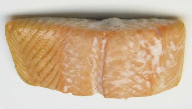 Figure 0: Visual Cues for Determining Doneness of Salmon (Felice 2011) Another method to estimate if the salmon fillet has been cooked to the proper internal temperature of 145 F is to flake the