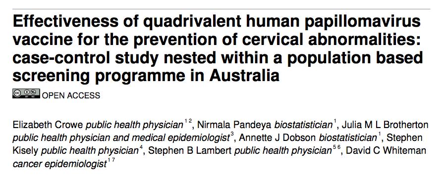 Impact of HPV program on High Grade Cervical Abnormalities summary Evidence of progressive decrease in HGAs from 2008/9 in < 20