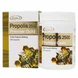 Propolis Premier Gold 240 Capsules Propolis is a resinous substance that is commonly found in buds and trees that honey bees collect to seal their hives.