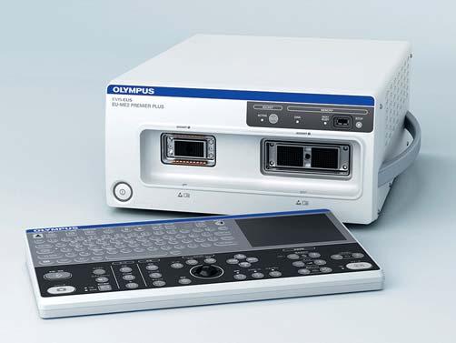 E Fig. The EU-ME is a high-quality compact ultrasound processor for use with endoscopic ultrasound equipment that has been designed for integration with conventional endoscopy on a single workstation.