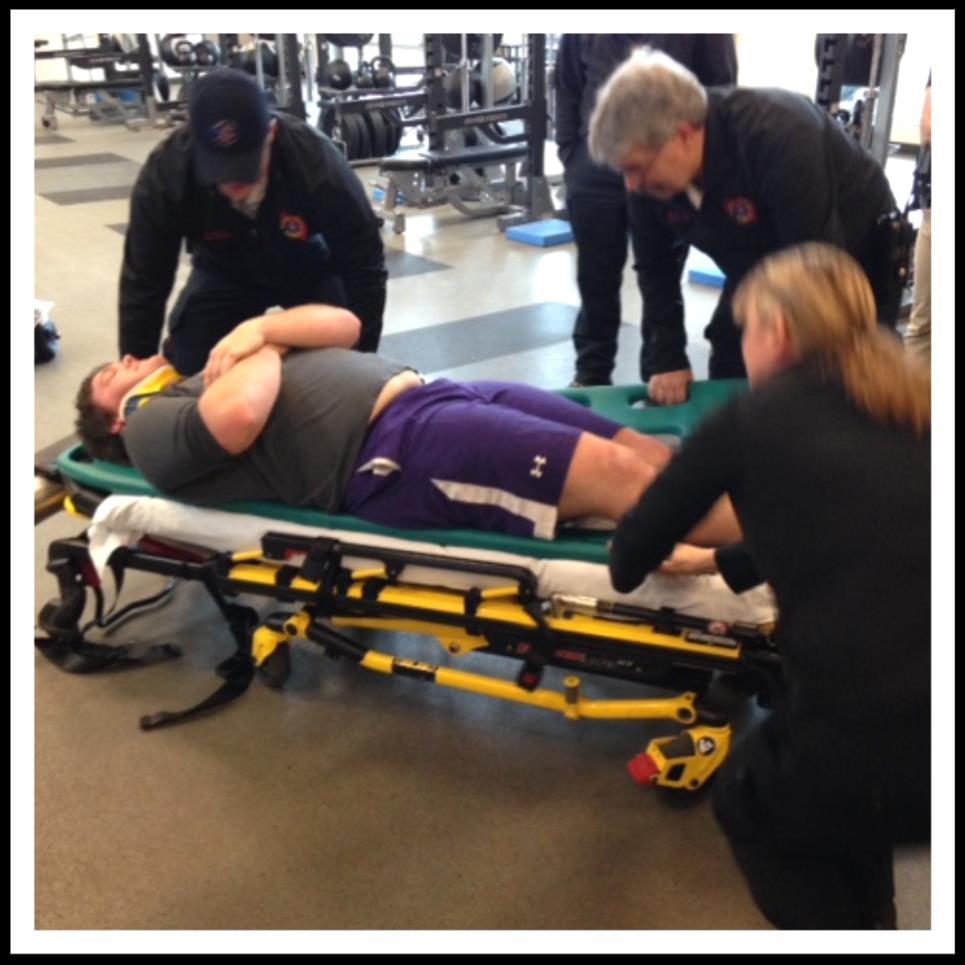 The spine board/scoop stretcher or similar device may then be