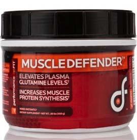 MuscleDefender Aid in recovery from prolonged periods of stress caused by high intensity training, especially in calorie-restricted states (dieting and competition) Glutamine comprises approximately