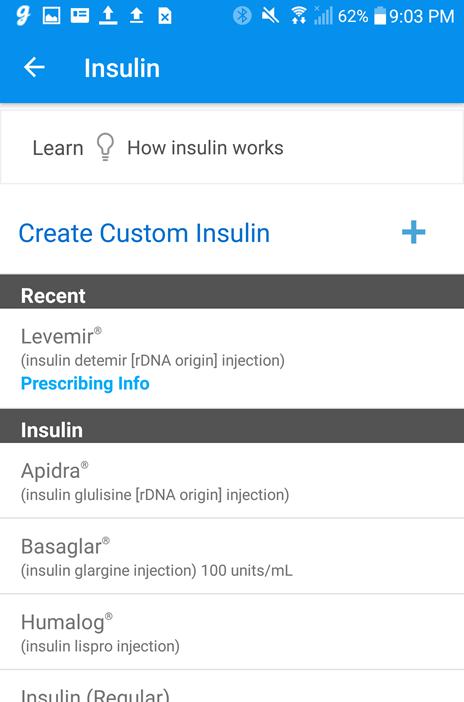 ADD EVENTS INSULIN EVENTS You can keep track of your insulins administered by creating an Insulin Event.