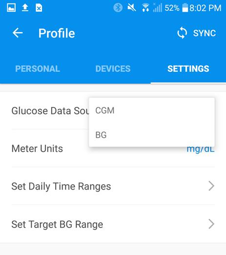 to the Home screen. GLUCOSE DATA SOURCE Adjusting the Glucose Data Source changes the source of data displayed throughout the Cornerstones4Care Powered by Glooko app. Tap Glucose Data Source.