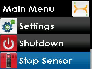 The stop sensor processing screen will appear to let you know the