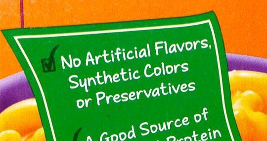 No artificial claims No artificial ingredients has been challenged as an implied all natural claim No artificial flavors FDA has defined artificial flavor (21 CFR 101.