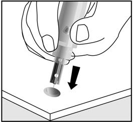 Slide the ejection button forward to discard the used lancet. Place the lancing device cover back on the lancing device.