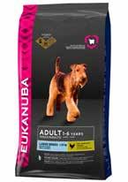 Eukanuba Adult Large Breed For large breed dogs (25-40 kg) from 1 to 6 years For giant breed dogs (> 40 kg) from 2 to 5 years AGILITY Helps support healthy joints with natural source of glucosamine