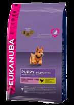 Eukanuba Puppy Small Breed For small breed puppies (adult weight < 10 kg) from 1 to 12 months Also recommended during gestation or lactation MIGHTY Our highest protein levels to help build and
