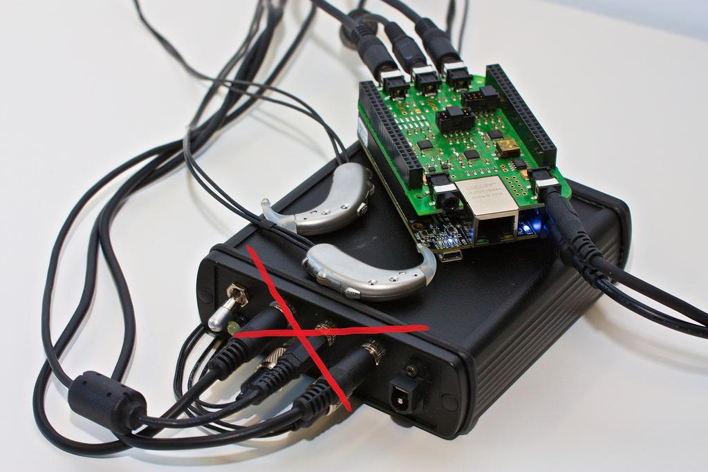 Hardware platforms Self-developed setup hearing aids + preamplifier single-board computer (Beaglebone Black) open hardware audio
