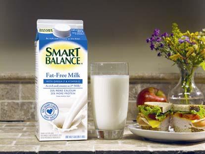 Smart Balance Milk Exceptional health benefits: Excellent source DHA/EPA Omega-3s Excellent source Vitamin E Up to 30% more calcium and protein than whole milk No artificial growth hormone*