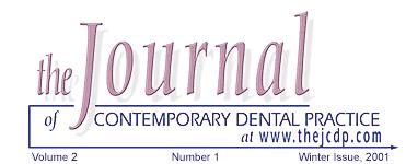 Volume 2 Number 1 Winter Issue, 2001 Effects of a Chewable Sodium Bicarbonate Oral Composition of Plaque and Gingivitis Abstract The purpose of this pilot study was to evaluate the ef fects of an
