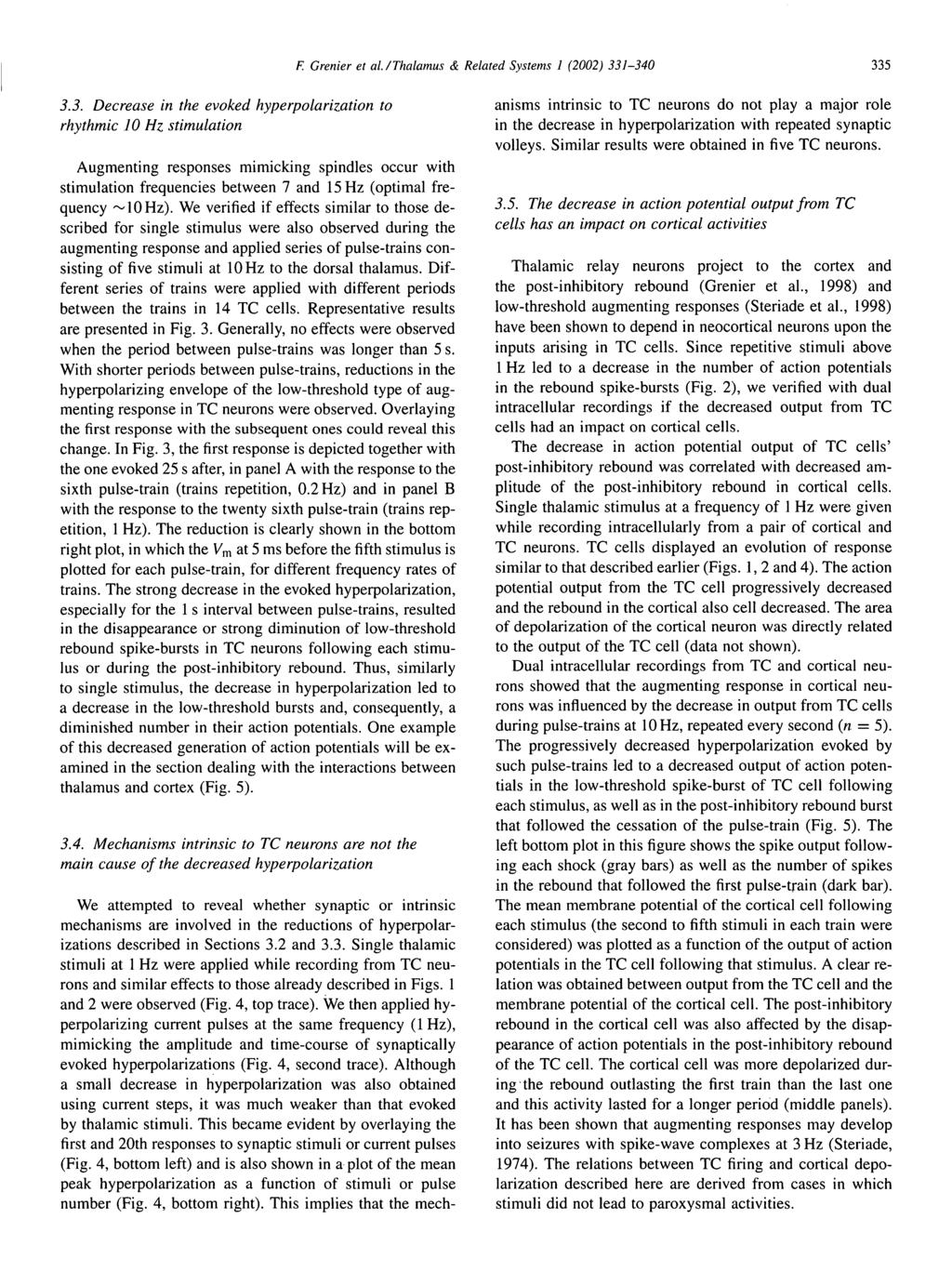 F. Grenier et al./thalamus & Related Systems 1 (2002) 33