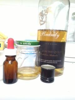 If you are making this up in 25ml dropper bottles, 3 drops of the surface oil are used in 1 bottle, then fill with brandy.