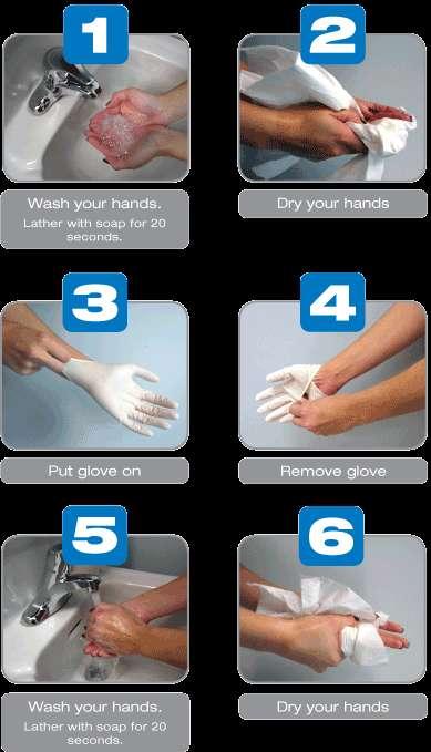 Glove Use Correct Usage Gloves can help prevent the spread of pathogens if used the right way Gloves are single use. Never wash or reuse!