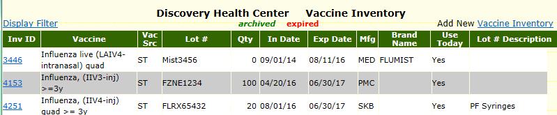 ARCHIVING STATE FLU LOTS All State flu lots must be at zero (0) doses before they can be archived.